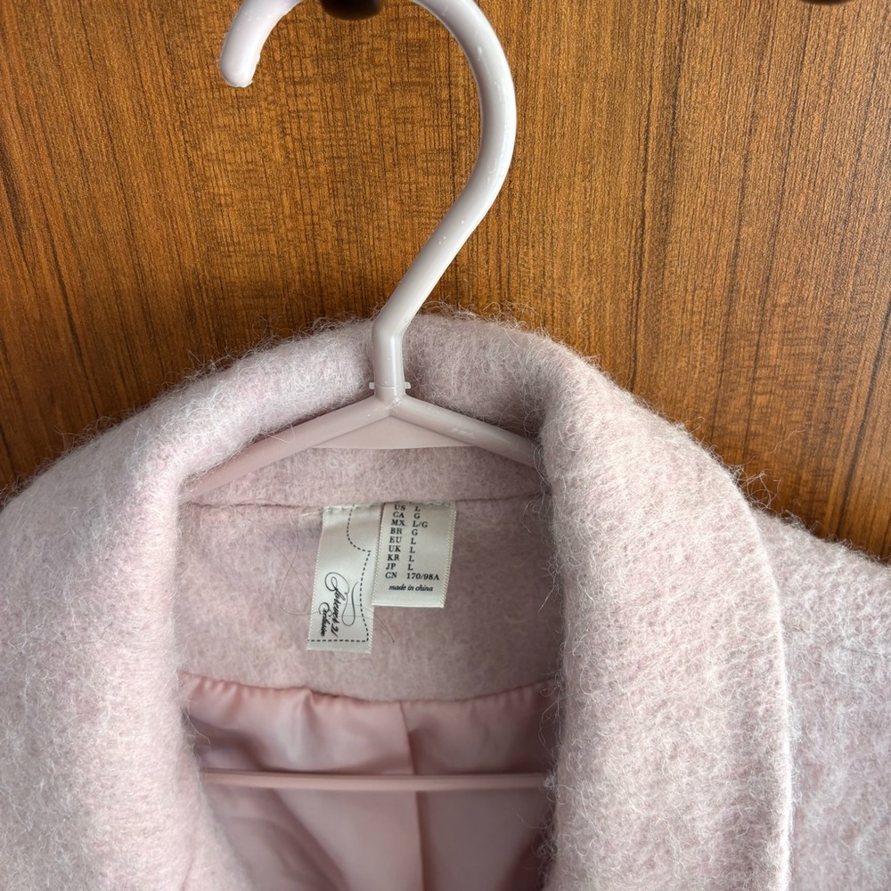 Forever 21 Soft Blush Pink Notch Collar Trench Coat Size L - Picture 8 of 12